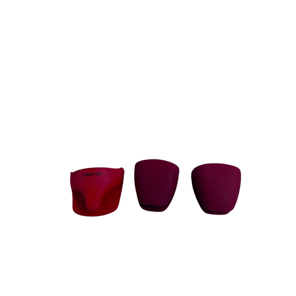 Instant Pot Silicone Mini Mitts Pinch Grips OS Red Burgundy 3pc Set Kitchen